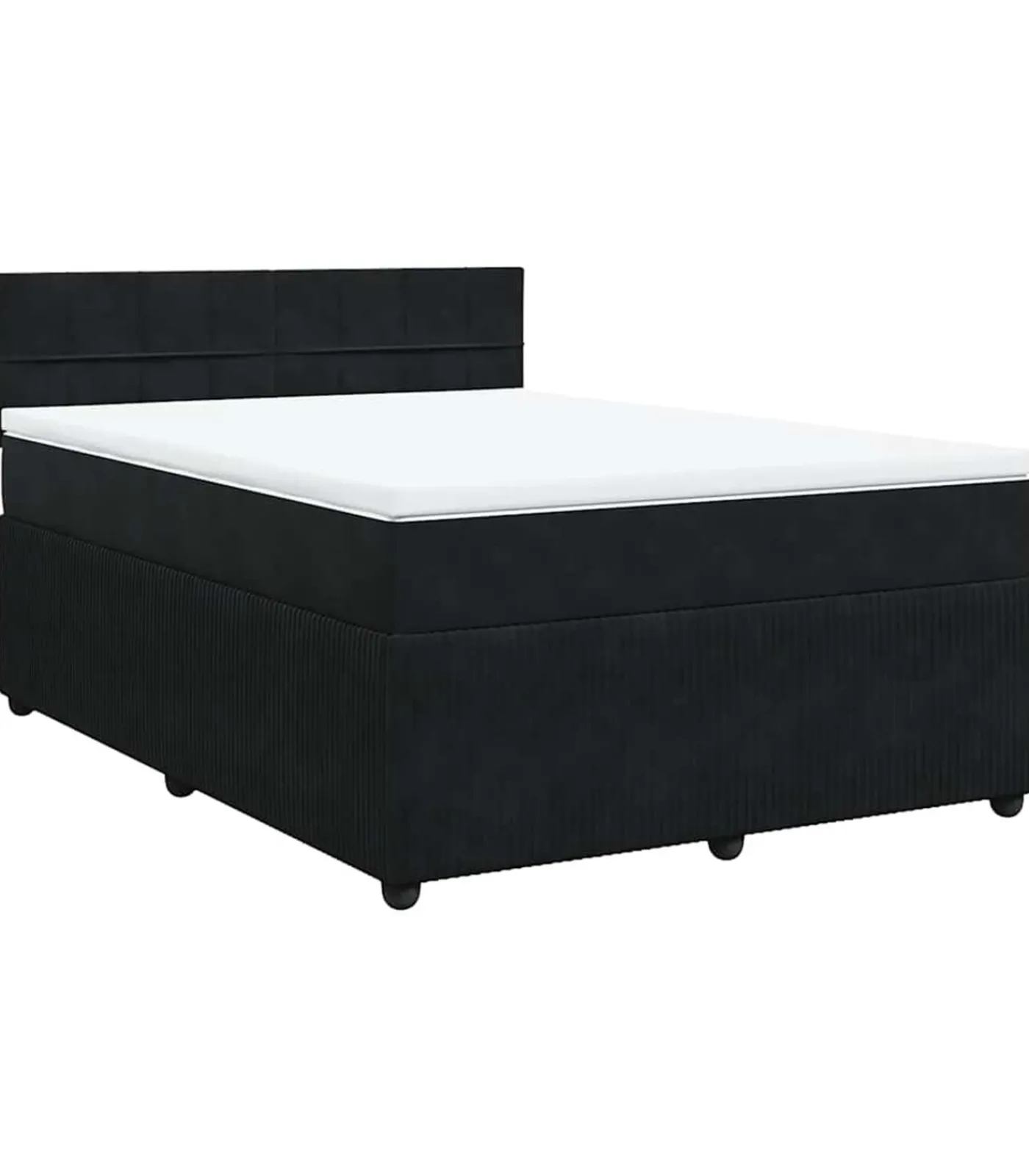 Sale Boxspring met matras fluweel zwart 140x200 cm Bedden