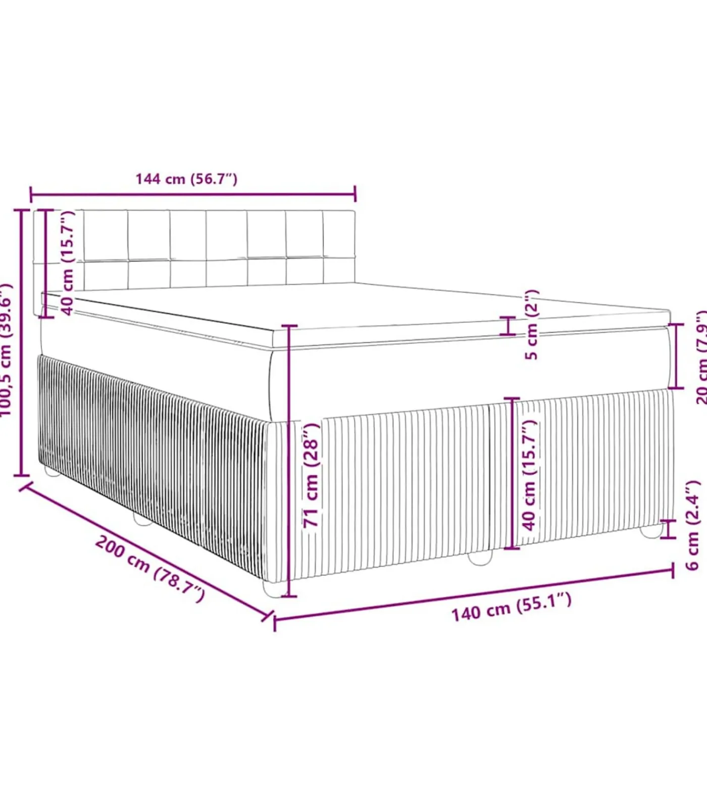 Sale Boxspring met matras fluweel zwart 140x200 cm Bedden