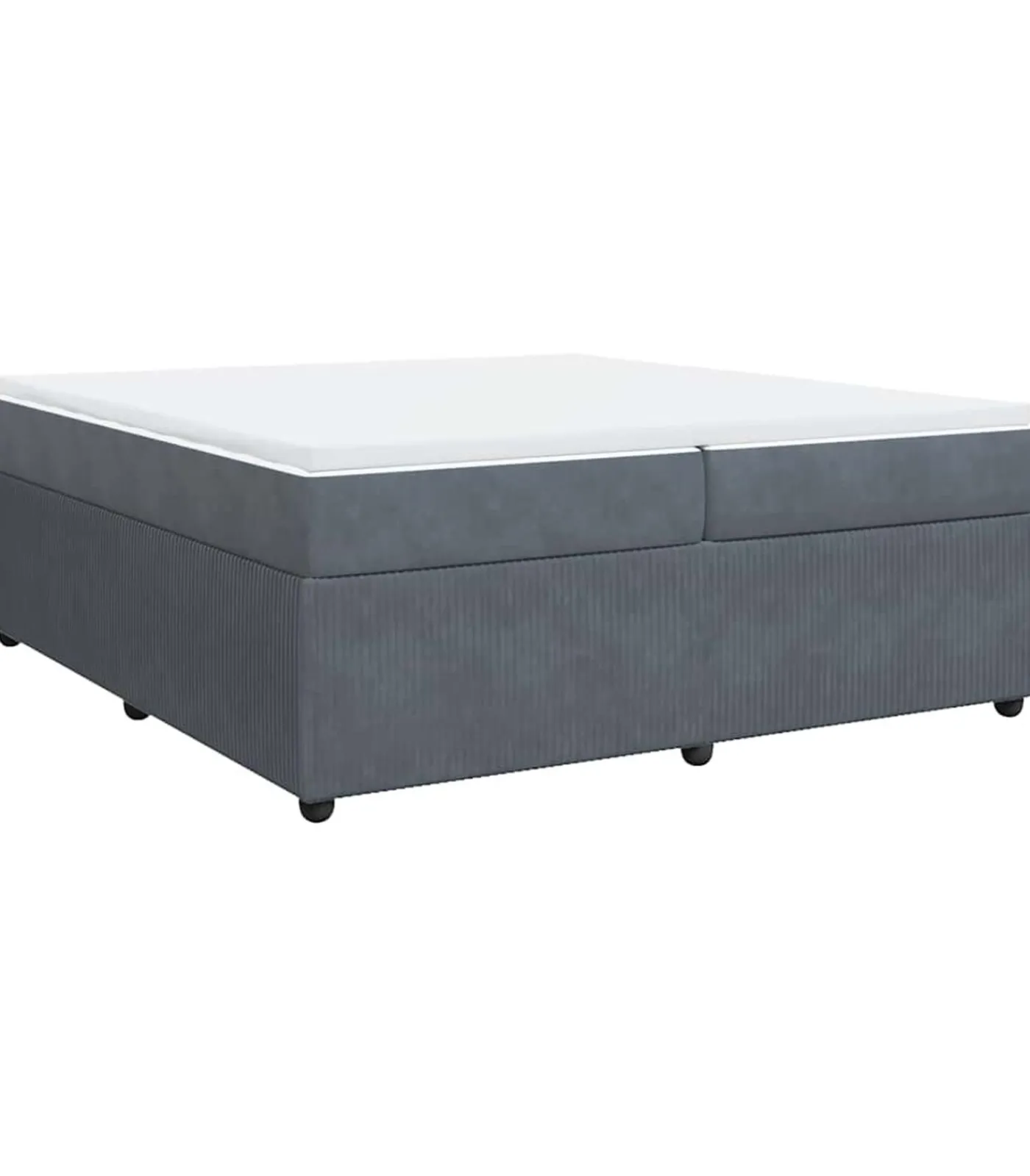 Online Boxspring met matras fluweel donkergrijs 200x200 cm Bedden