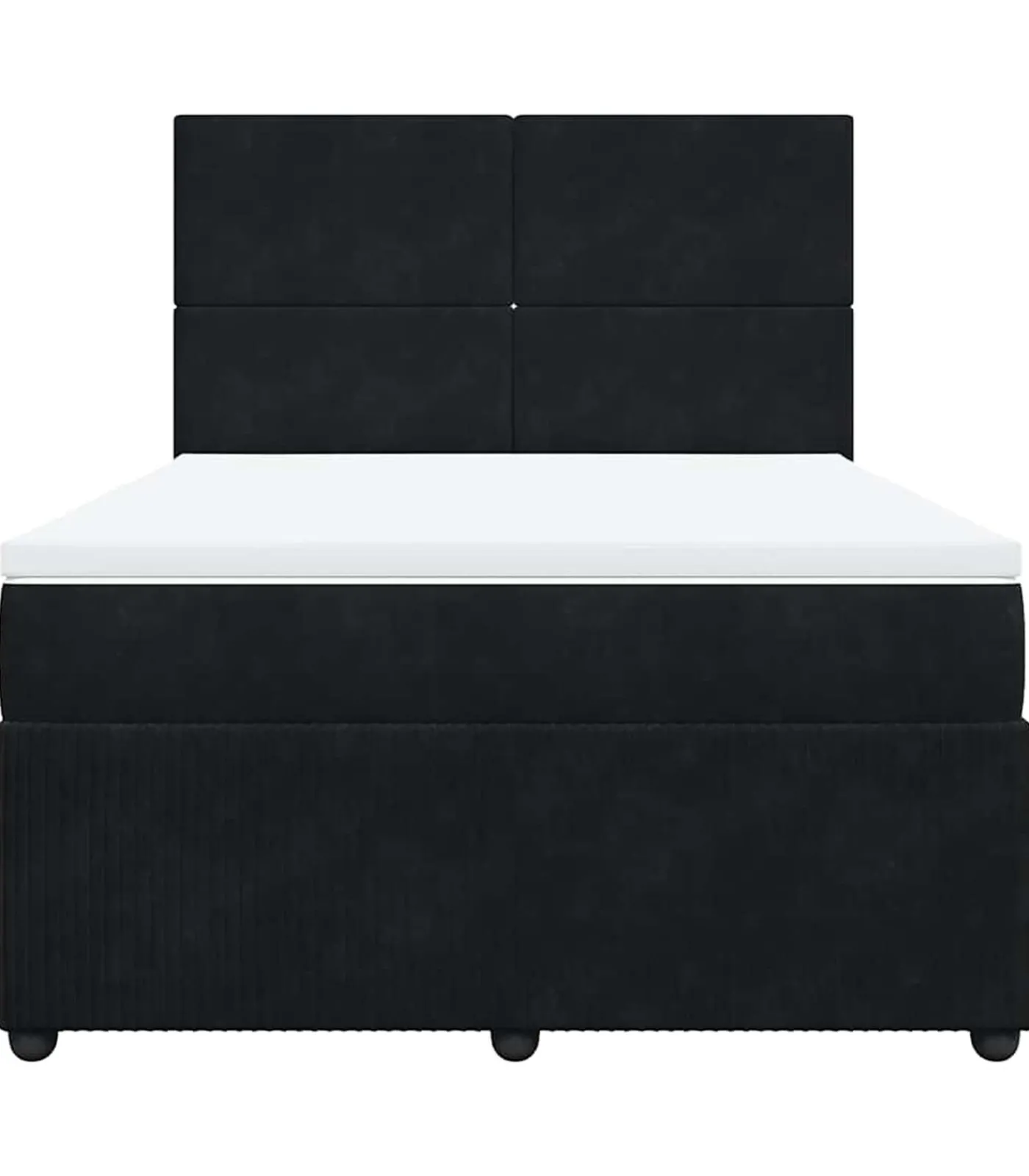 Sale Boxspring met matras fluweel zwart 140x200 cm Bedden