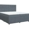 New Boxspring met matras fluweel donkergrijs 200x200 cm Bedden