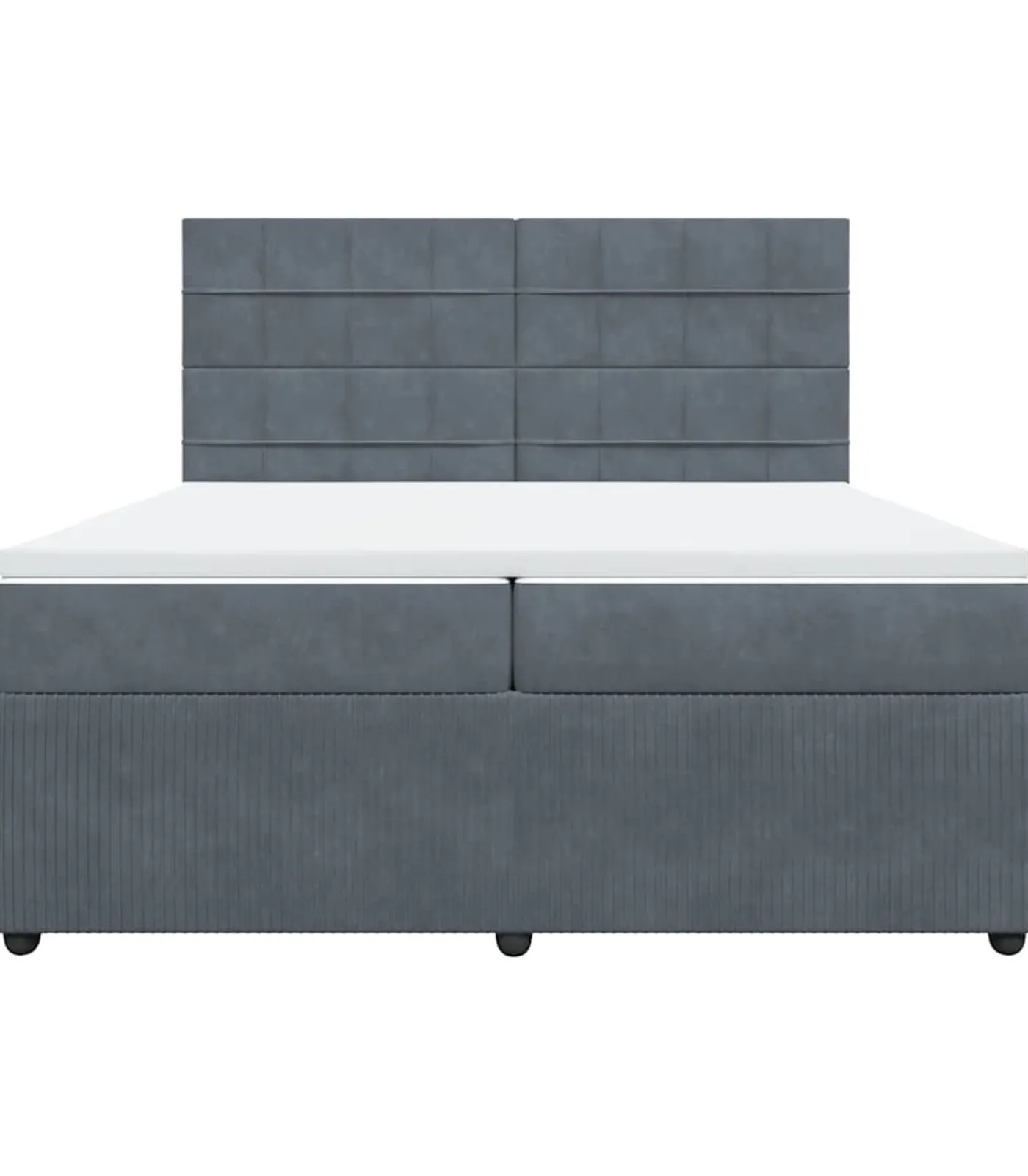 New Boxspring met matras fluweel donkergrijs 200x200 cm Bedden