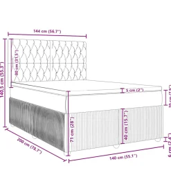 Clearance Boxspring met matras fluweel zwart 140x200 cm Bedden