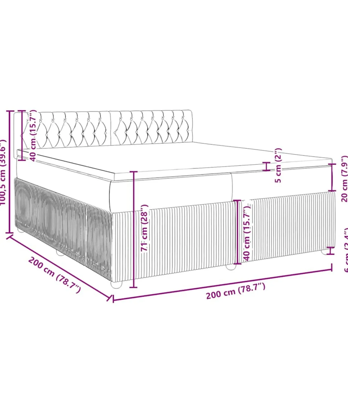New Boxspring met matras fluweel zwart 200x200 cm Bedden