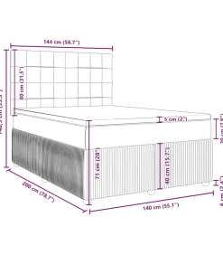 Clearance Boxspring met matras fluweel roze 140x200 cm Bedden