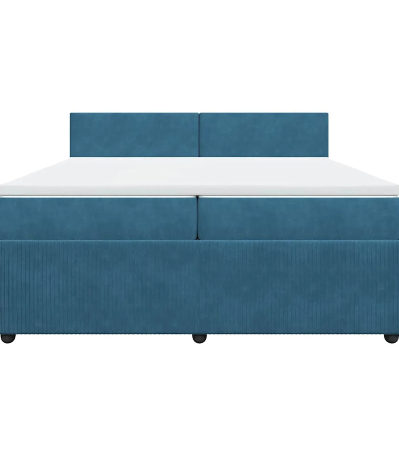 Outlet Boxspring met matras fluweel blauw 200x200 cm Bedden