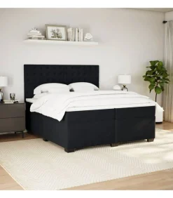 Sale Boxspring met matras fluweel zwart 200x200 cm Bedden