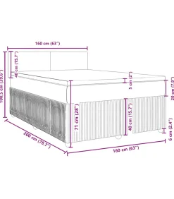 Best Boxspring met matras fluweel blauw 160x200 cm Bedden