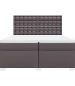 Sale Boxspring met matras kunstleer grijs 200x200 cm Bedden