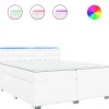 Clearance Boxspring met matras kunstleer wit 200x200 cm Bedden