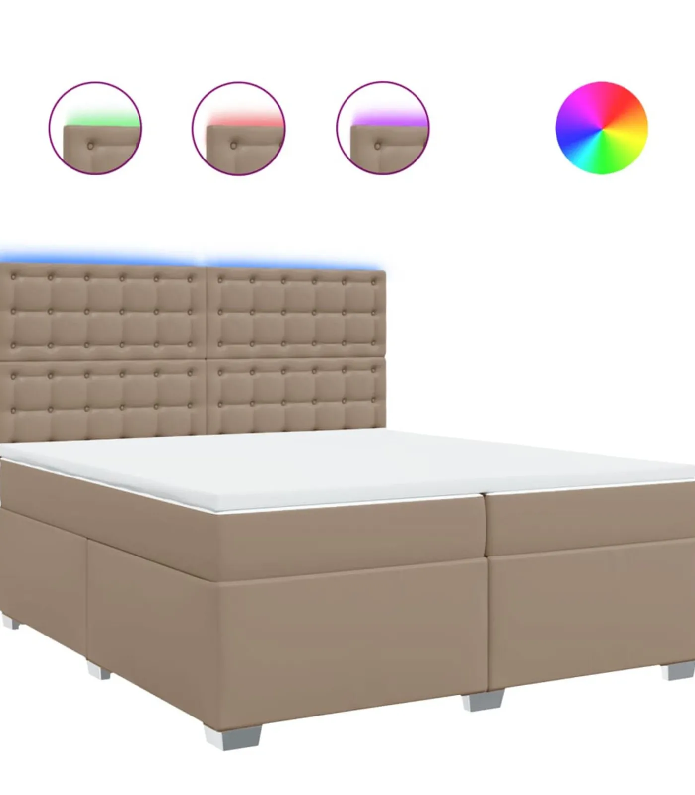 Best Boxspring met matras kunstleer cappuccinokleurig 200x200 cm Bedden