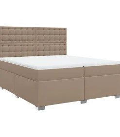 Best Boxspring met matras kunstleer cappuccinokleurig 200x200 cm Bedden