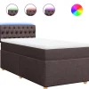 Best Boxspring met matras stof donkerbruin 90x200 cm Bedden