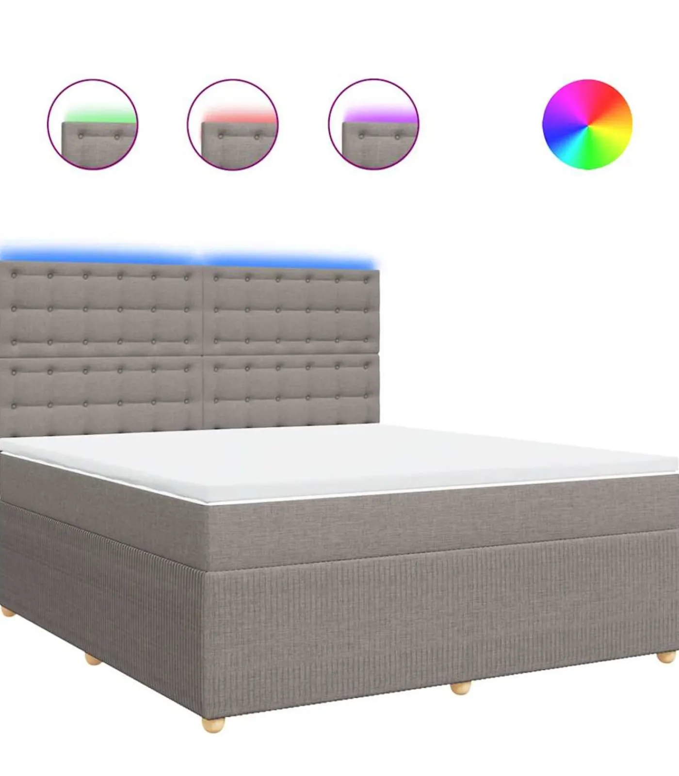 Boxspring met matras stof taupe 180x200 cm Bedden