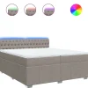Online Boxspring met matras stof taupe 200x200 cm Bedden