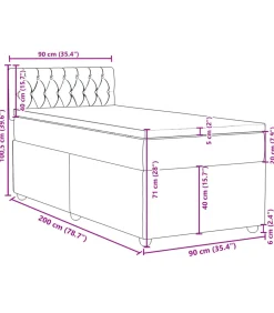 Best Boxspring met matras stof donkerbruin 90x200 cm Bedden