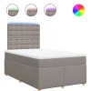 Hot Boxspring met matras stof taupe 120x190 cm Bedden