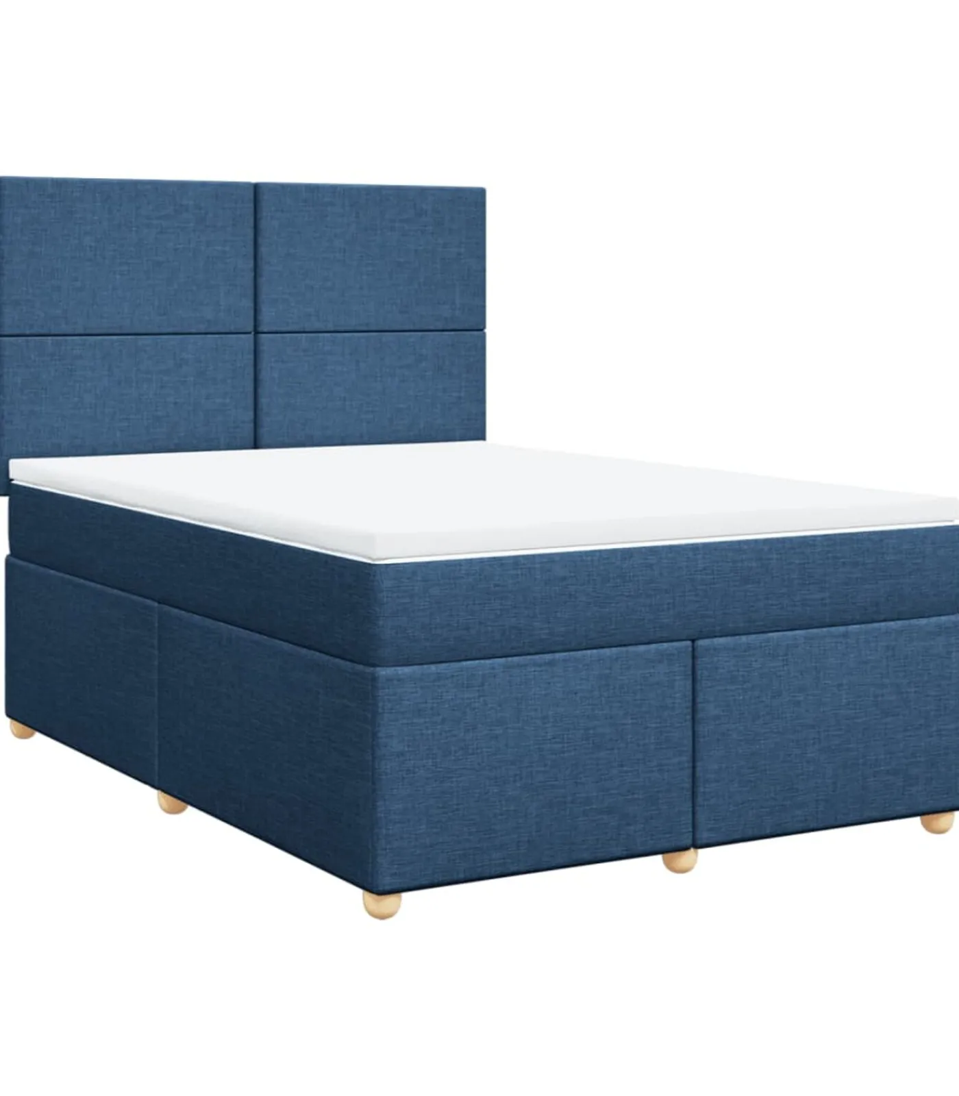 New Boxspring met matras stof blauw 140x200 cm Bedden