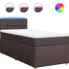 Online Boxspring met matras stof donkerbruin 90x200 cm Bedden
