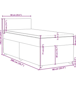 Discount Boxspring met matras stof donkerbruin 90x200 cm Bedden
