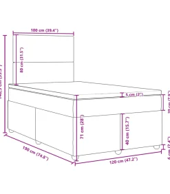 Boxspring met matras stof taupe 120x190 cm Bedden