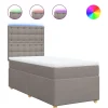 Hot Boxspring met matras stof taupe 100x200 cm Bedden