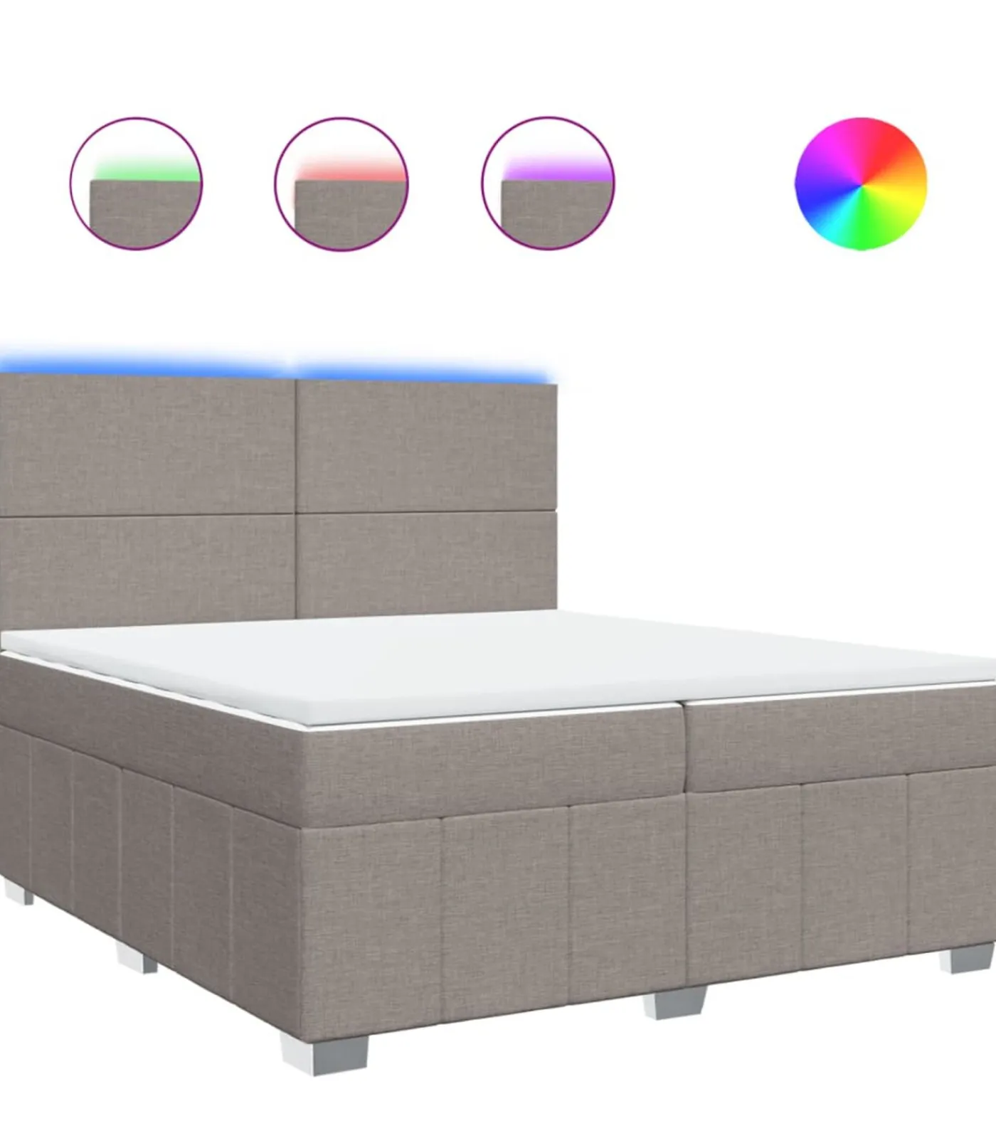 Clearance Boxspring met matras stof taupe 200x200 cm Bedden