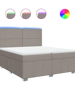 Clearance Boxspring met matras stof taupe 200x200 cm Bedden