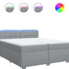 Outlet Boxspring met matras stof lichtgrijs 200x200 cm Bedden