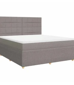 New Boxspring met matras stof taupe 180x200 cm Bedden