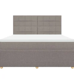 New Boxspring met matras stof taupe 180x200 cm Bedden