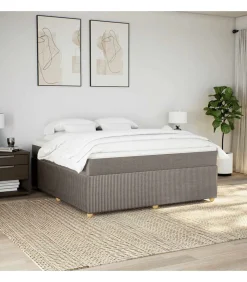 Outlet Boxspring met matras stof taupe 180x200 cm Bedden