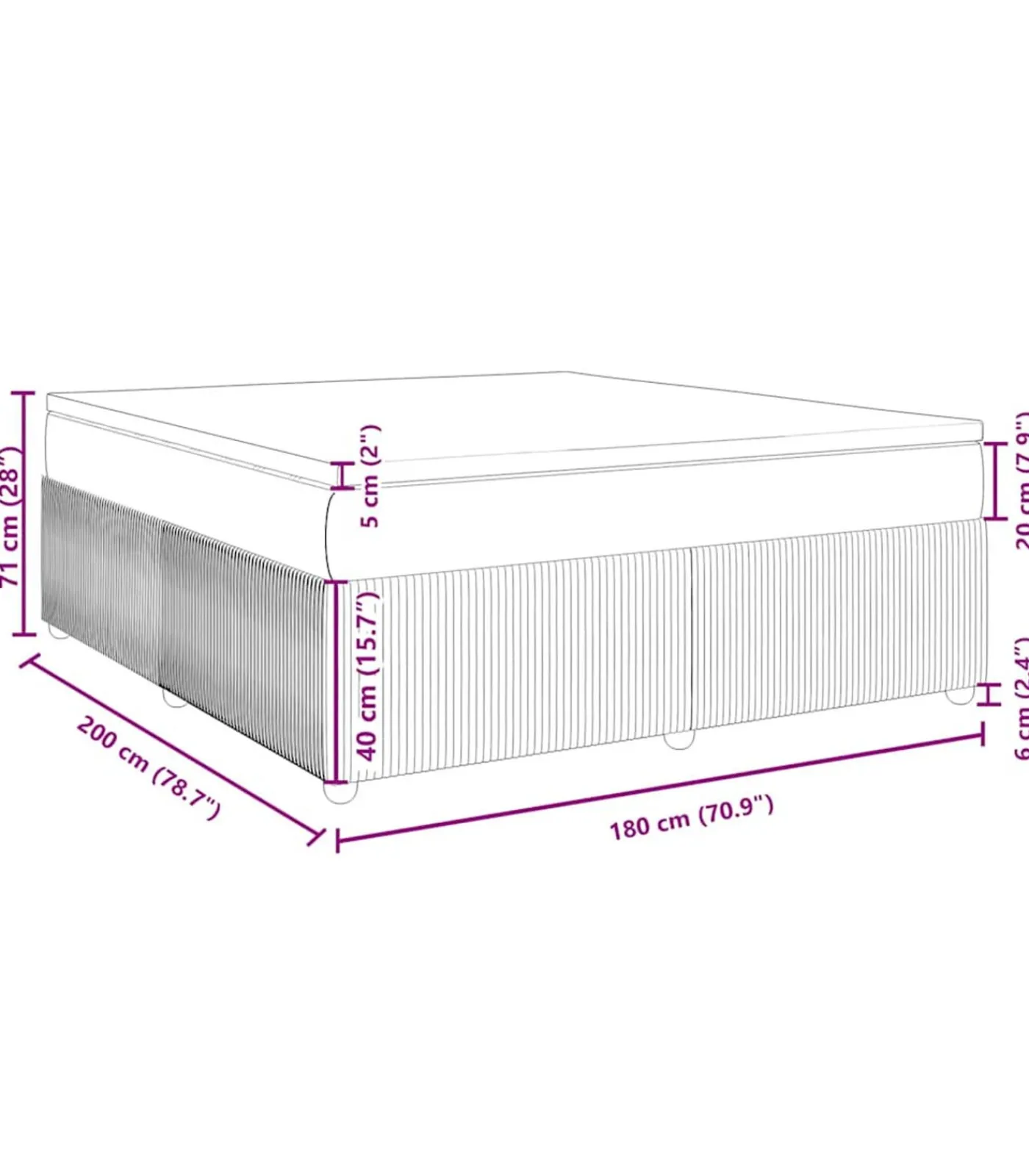 Outlet Boxspring met matras stof taupe 180x200 cm Bedden