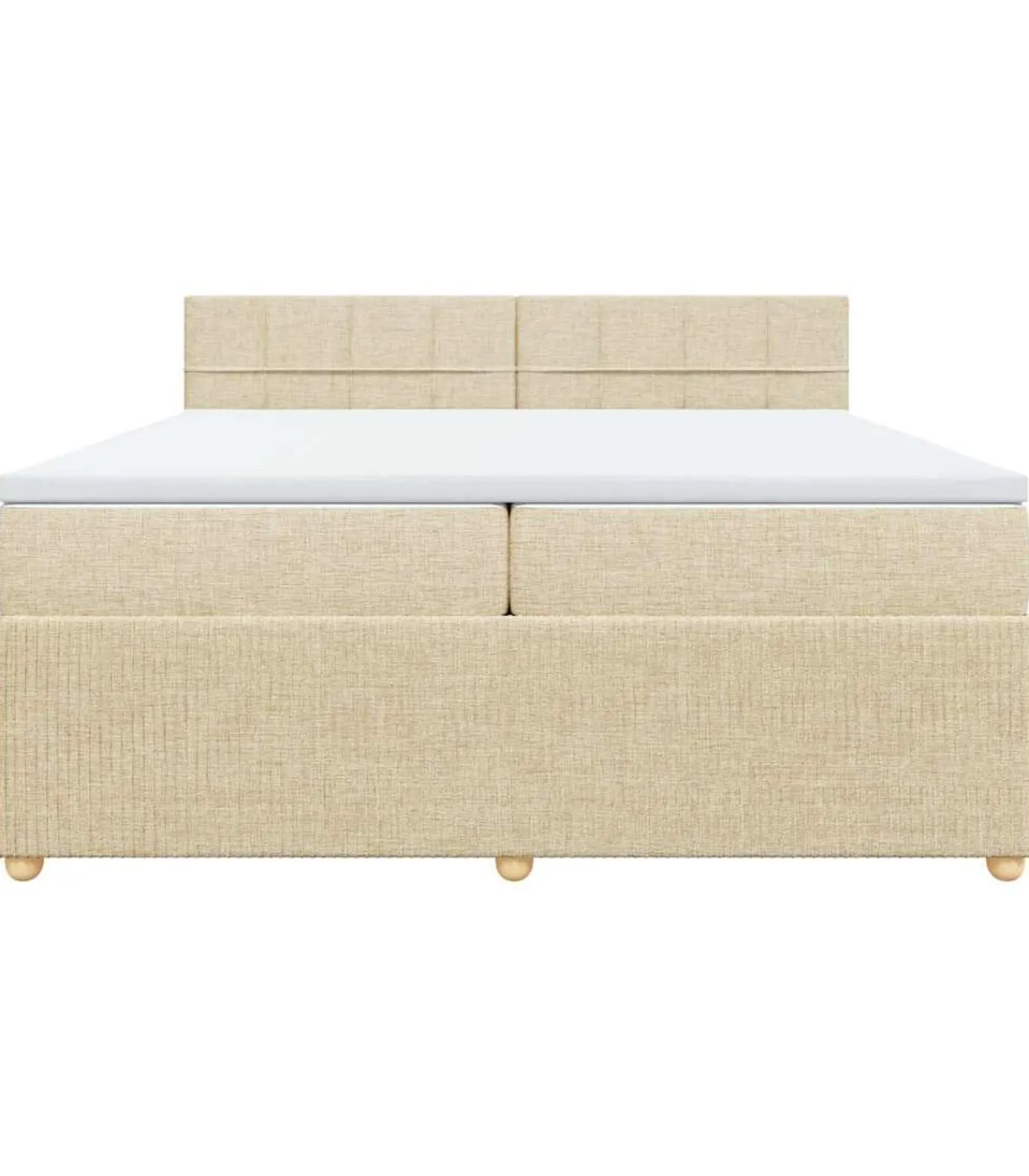 Boxspring met matras stof crèmekleurig 200x200 cm Bedden