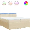 Sale Boxspring met matras stof crèmekleurig 200x200 cm Bedden