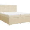 New Boxspring met matras stof crèmekleurig 200x200 cm Bedden
