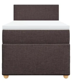 Clearance Boxspring met matras stof donkerbruin 90x200 cm Bedden