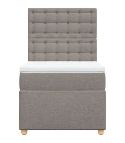 Hot Boxspring met matras stof taupe 100x200 cm Bedden