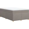 Discount Boxspring met matras stof taupe 120x190 cm Bedden