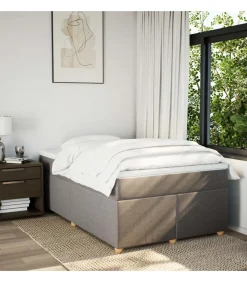 Discount Boxspring met matras stof taupe 120x190 cm Bedden