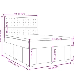 New Boxspring met matras stof donkerbruin 160x200 cm Bedden