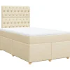 New Boxspring met matras stof crèmekleurig 120x190 cm Bedden