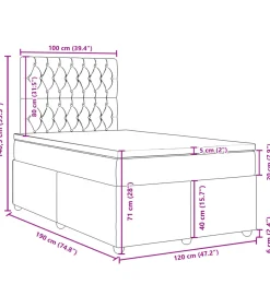 New Boxspring met matras stof crèmekleurig 120x190 cm Bedden