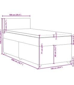 New Boxspring met matras stof taupe 100x200 cm Bedden