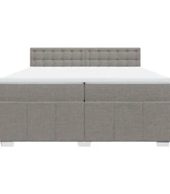 Clearance Boxspring met matras stof taupe 200x200 cm Bedden