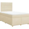 Outlet Boxspring met matras stof crèmekleurig 120x190 cm Bedden
