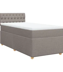 Discount Boxspring met matras stof taupe 100x200 cm Bedden