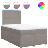 Clearance Boxspring met matras stof taupe 120x190 cm Bedden