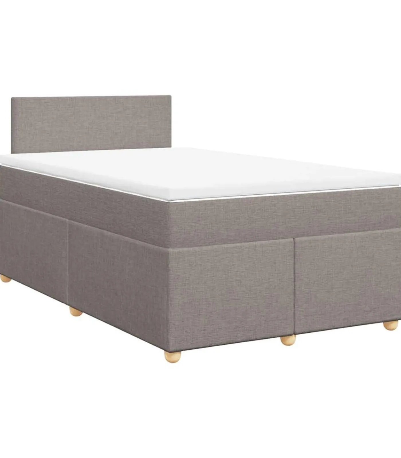 Boxspring met matras stof taupe 120x190 cm Bedden