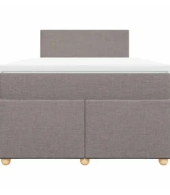 Boxspring met matras stof taupe 120x190 cm Bedden